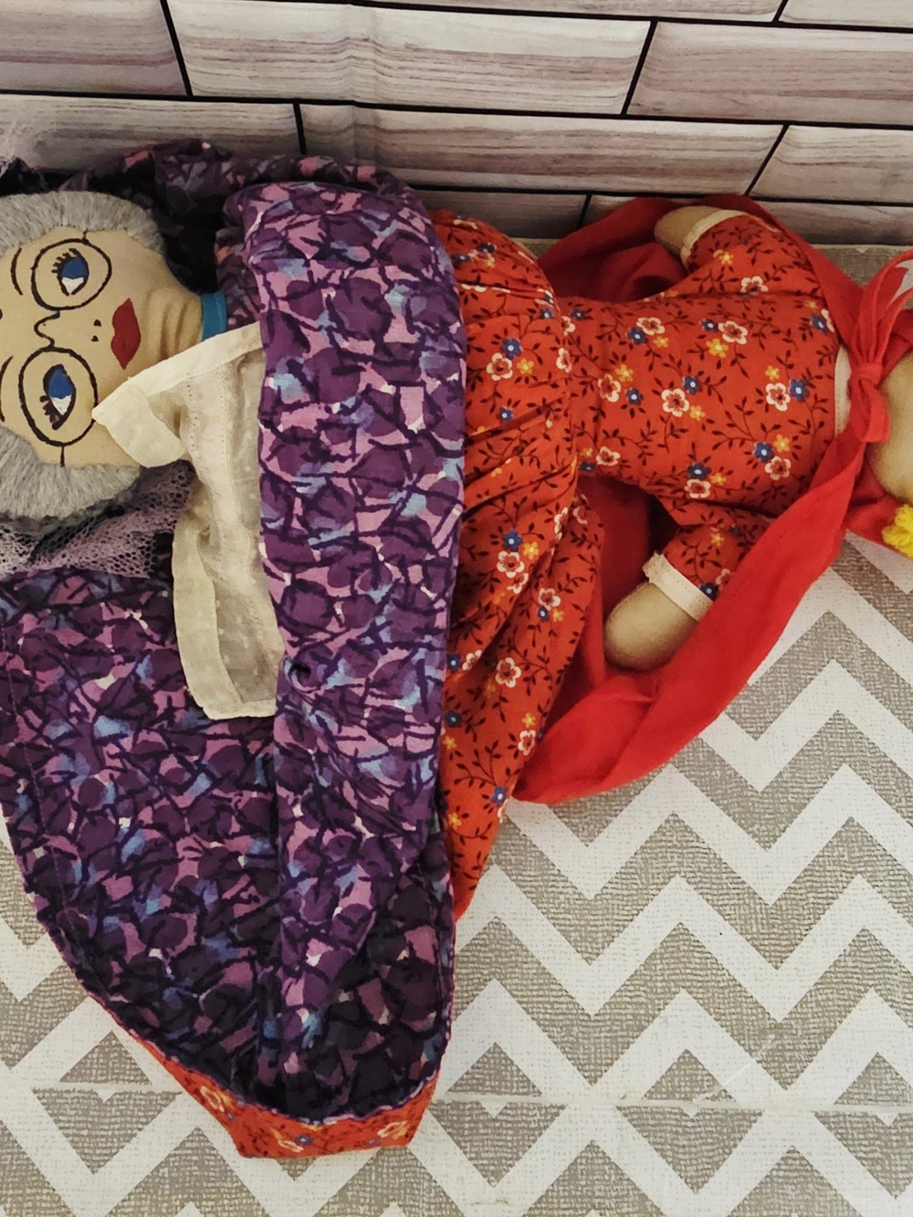 Vintage Handmade Topsy Turvy Little Red Riding Hood Flip Doll  Grandmother Wolf